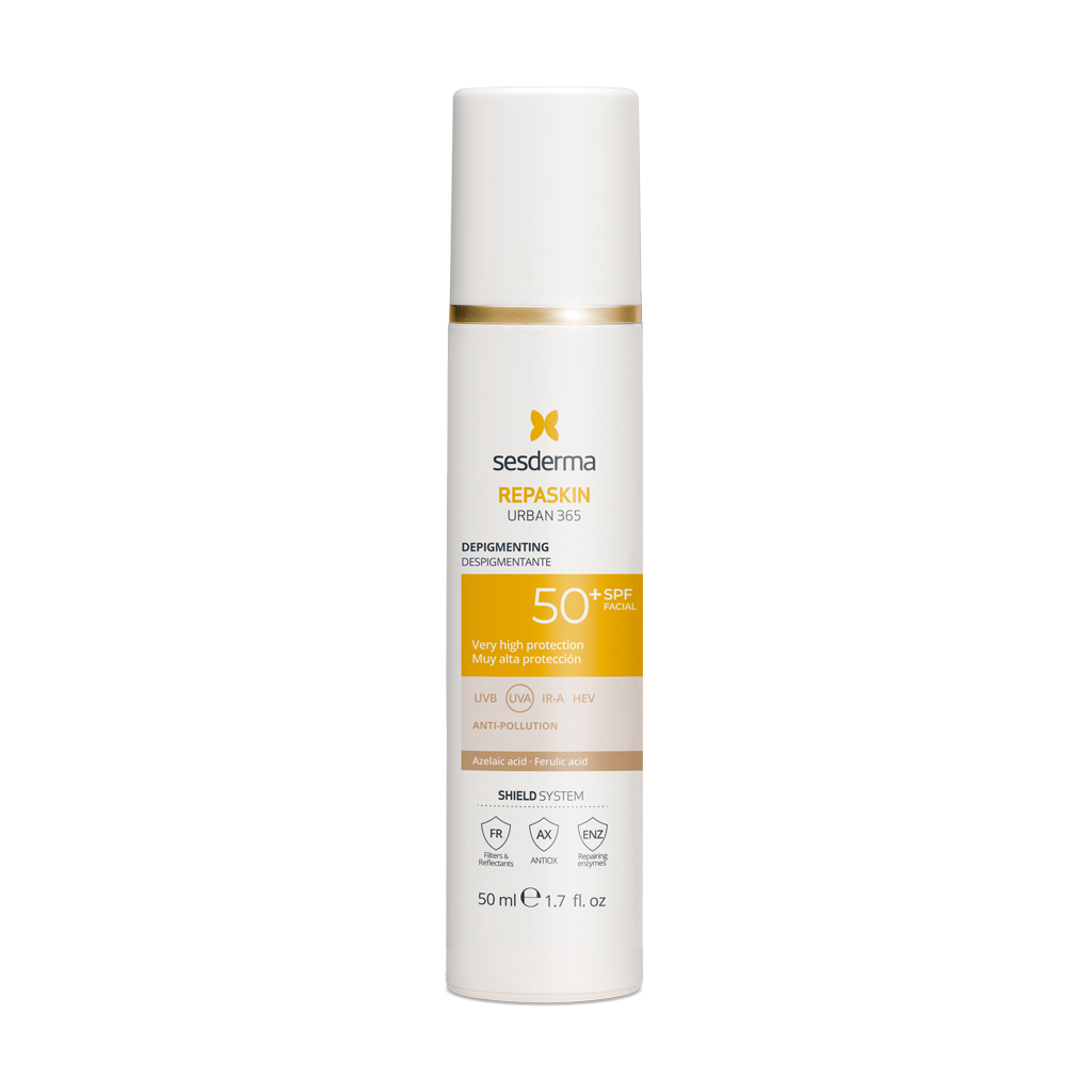 SESDERMA REPASKIN URBAN 365 APSAUGINIS VEIDO KREMAS SPF50+ PIGMENTUOTAI ODAI, 50 ML